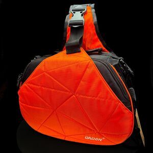 Caden Orange Black Camera Cross-Body Bag Adjustable Straps Tripod Loops Sling